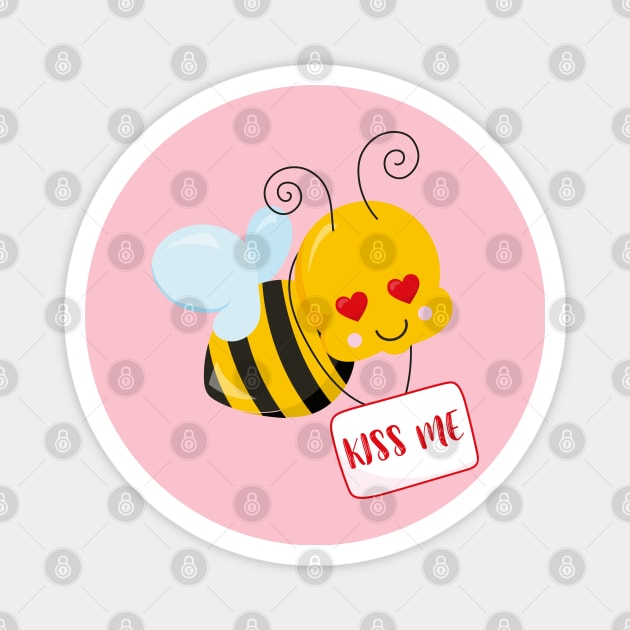 Cute Bee Valentine's day Design Magnet by P-ashion Tee